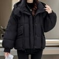 thumbnail image 2 of Fashion Plus Size Hooded Coats for Womens Winter Warm Casual Loose Solid Color Pocket Zippered Reversible Long Coat, 2 of 9