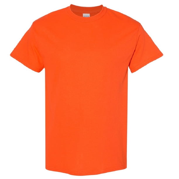 Gildan - Camiseta básica de manga corta Modelo Heavy Cotton para hombre - 100% algodón gordo (Naranja)