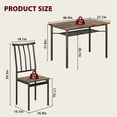 thumbnail image 2 of 5 Piece Dining Table Set for 4 with Storage Rack, Kitchen Table and Chairs in Metal and Wood, Rectangular Dining Room Set for Kitchen Dinette, Rustic Brown, 2 of 9