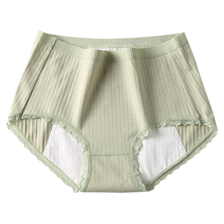 4 Packs Women s Underwear Elongated Crotch Plus Size Belly Cinching High Waisted Breathable Briefs Panties for Women XL Light Green