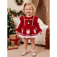 thumbnail image 5 of Cjfdfy Newborn Baby Girls Christmas Outfit Romper Dress Santa Claus Gingerbread Man Embroidery Long Sleeve Velvet Bodysuit With Headband Christmas Holiday Outfit 0-18M, 5 of 9