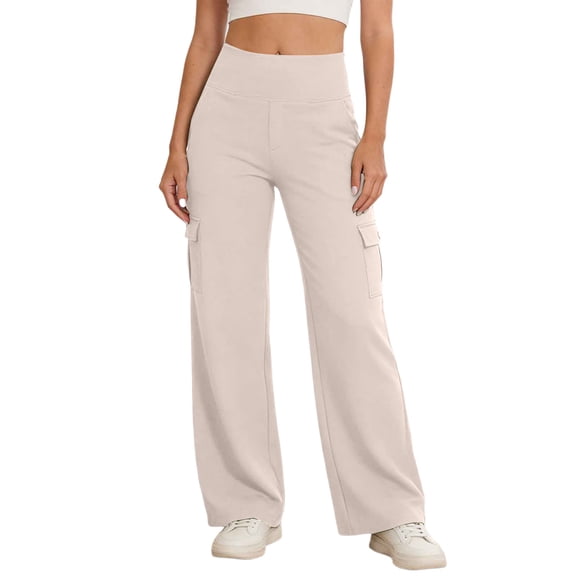 Iyufng Womens Leggings Slightly Flared Solid Color Yoga Pants Casual Fitness Pants with Pockets
