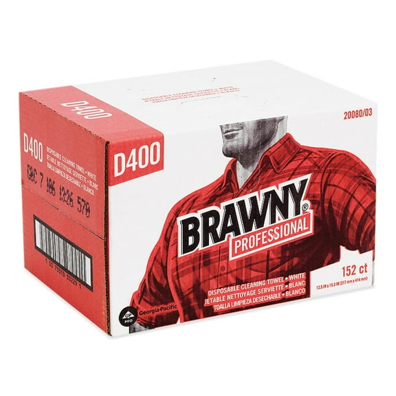 Brawny Industrial Premium DRC Wipes Paper 12-1/2 x 16-3/4 White 152/Box 2008003