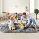 thumbnail image 3 of Alfombra Noahas ovalada con forma de arcoíris gris esponjoso, 80 x 160 cm, para dormitorio infantil, 3 of 9
