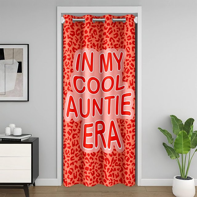 Erosebridal Rideau de Porte Imprimé Léopard Rouge pour Portes 59x80, Rideau de Porte Imprimé Animal, Décoration de Chambre de Princesse