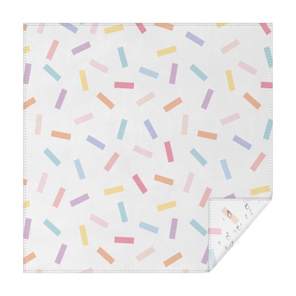 60x60in(152x152cm) Square Tablecloth, Waterproof Polyester Table Cover, Wrinkle Resistant & Washable Fabric for Dining, Kitchen, Picnic, Sweet Candy Print