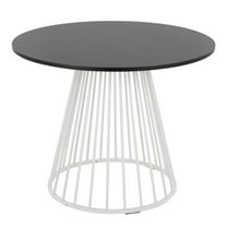 LumiSource White Metal, Black MDF Canary Cosmo Dining Table