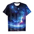 thumbnail image 4 of Shirts for Girls 3D Print Glitter Tops Short Sleeve T Shirts Crew Neck Comfy Funny Tees T Shirts for Boys and Girls Blue,10-11 Years, 4 of 4