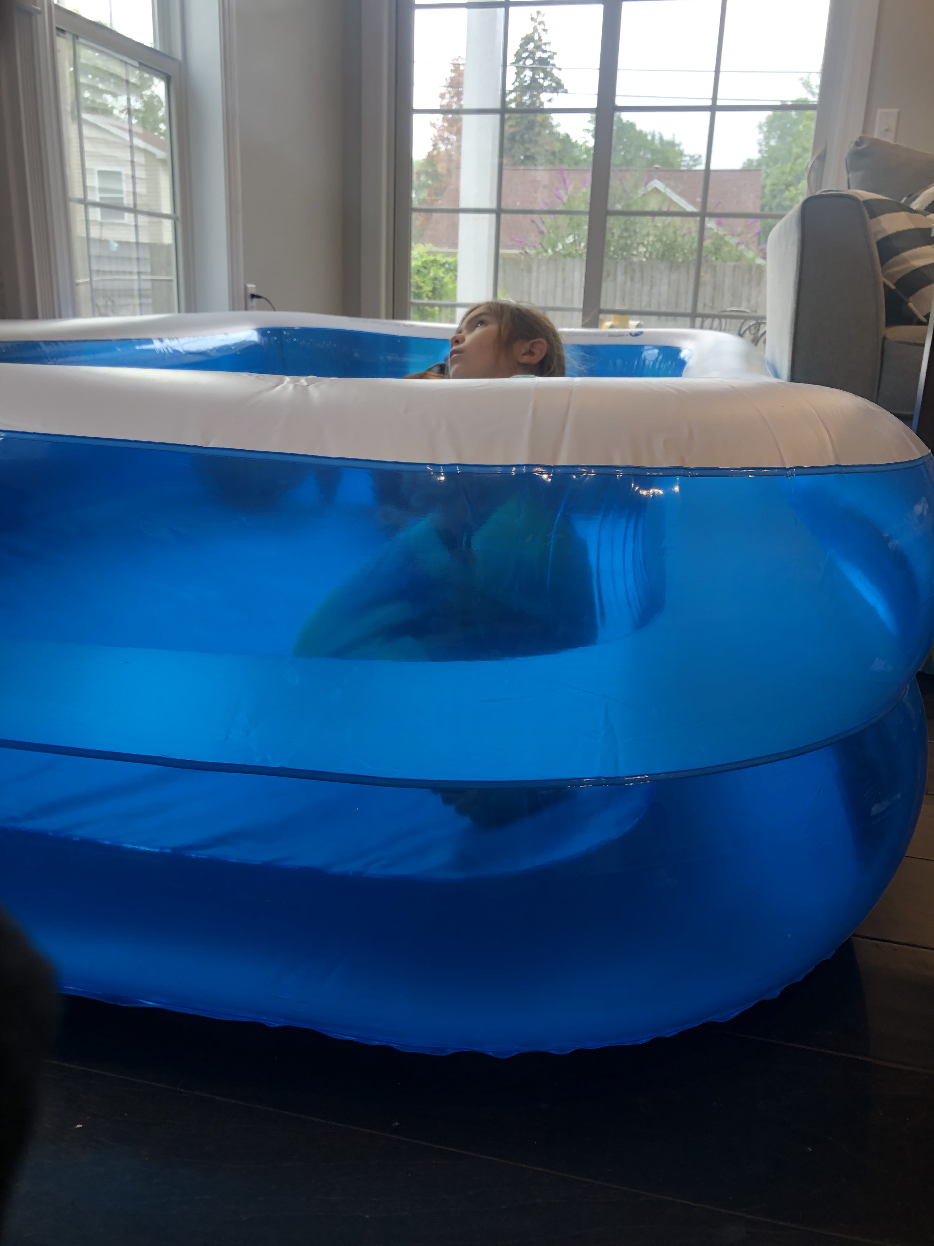 Inflatable Pool Oversized Thickened Family Swimming Pool Puncture Resistant 1 Pack 102.36*66.92IN;19.68IN.Not Include Inflation Pump.