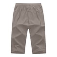 thumbnail image 3 of StSilkitty Men's Capris Solid Color Elastic Waist Drawstring Sweatpants with Pocket Soft Breathable Track Cropped Pants, 3 of 8