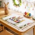thumbnail image 6 of Easter Bunny Placemats Set of 2, Watercolor Cartoon Rabbit Purple Red Egg Tulip Floral Leaf Heat Insulated Linen Place Mats, Washable Stain-Proof Table Mats for Dining Table Holiday Decor 13x19 Inch, 6 of 9