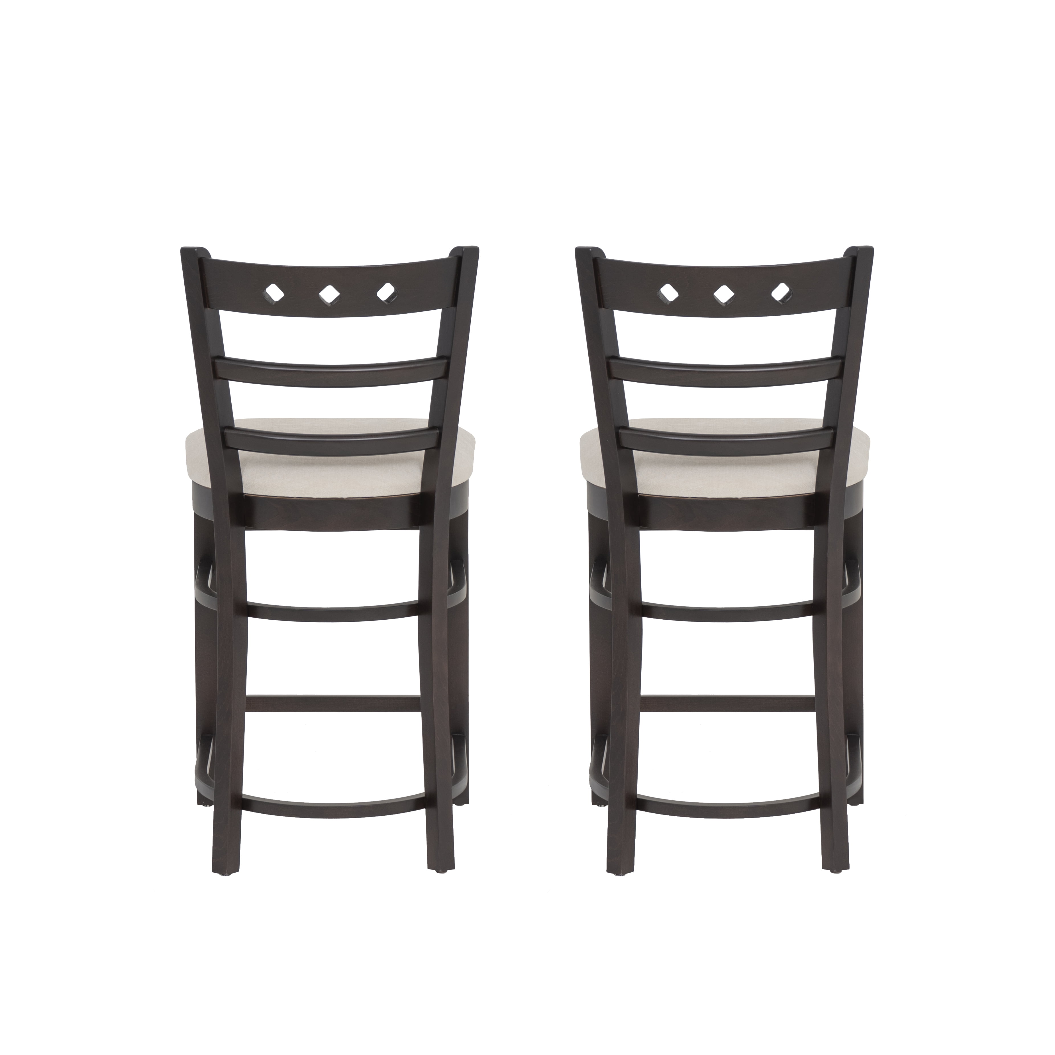 Linon Durand 24" Indoor Counter Stool, Set of 2, Espresso/Gray