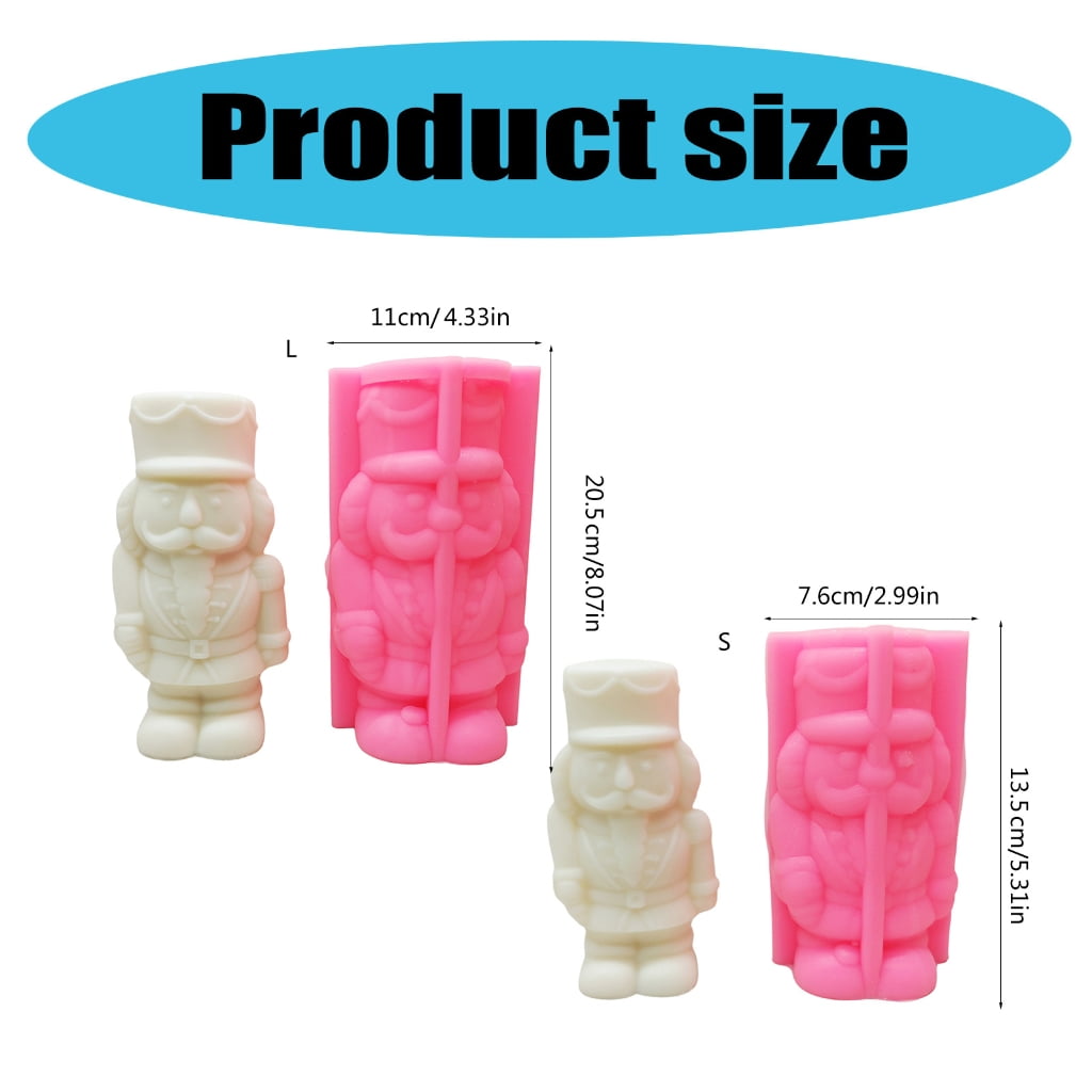 Christmas Nutcrackers Soldier Silicone Mold Compact Nutcrackers Solider Shaped Silicone Mold for Scented Candle Decors