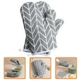thumbnail image 3 of 1 Pair Oven Gloves Heat Resistant Baking Mittens Home Kitchen Protective Oven Mitt, 3 of 6