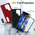thumbnail image 2 of ELEHOLD for Samsung Galaxy S23 Ultra Rugged Protective Case Full Body Multi Layer Shockproof Hidden Kickstand Hybrid Silicone Hard PC Cover for Samsung S23 Ultra, Red, 2 of 7