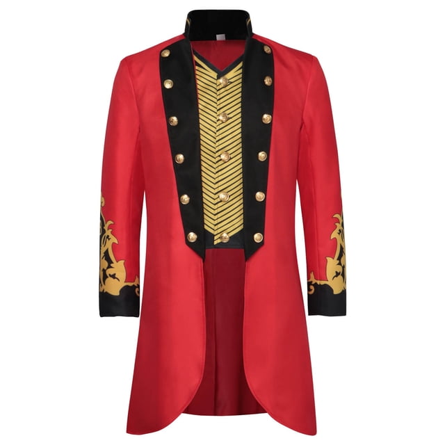 Manteau pour Hommes Couleur Unie Mode Rétro Vêtements de Cosplay Rouge TTG