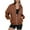 Brown, variant on Womens Bomber Jacket Lightweight Stand Collar Zip Up Coat Puff Long Sleeve Fall Fashion Jackets with Pockets