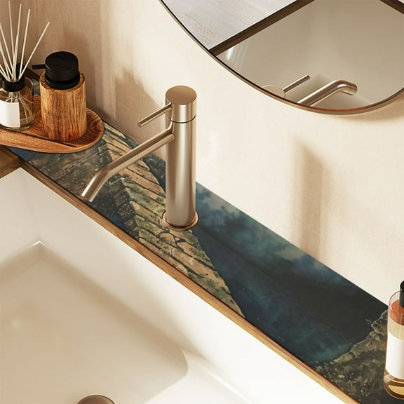 Bridge Sink Splash Guard Faucet 14.7x5.4in Drying Mat Drying Mat Absorbent Pad for Bathroom Kitchen 1PCS