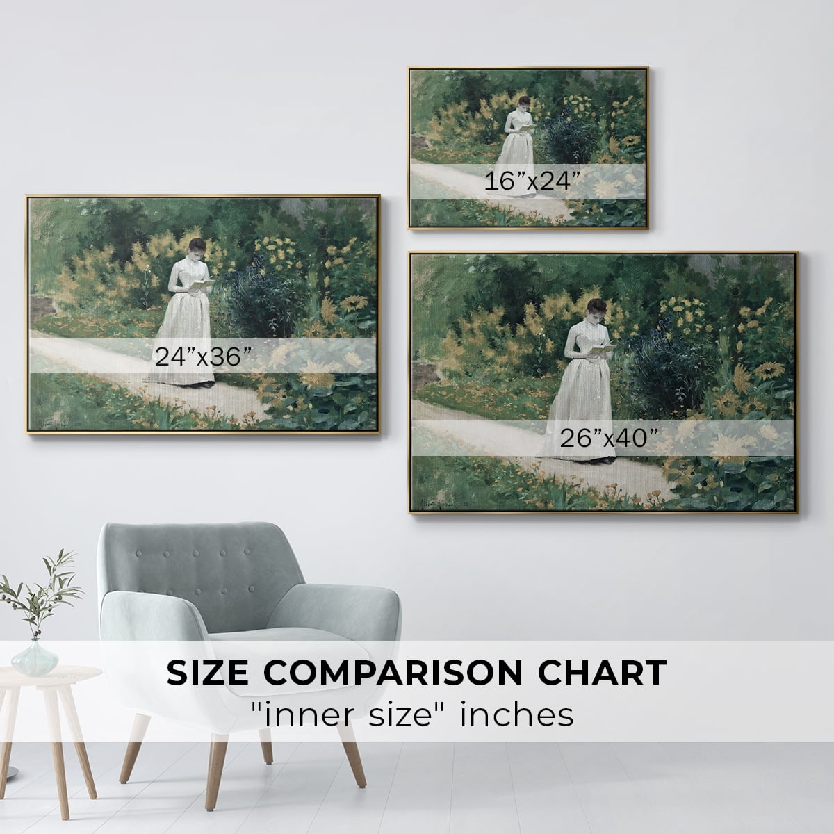 Vintage Botanical Print-LVII By Wexford Home Framed in Gold Wood Gallery Wrapped Canvas 25 in. x 37 in.