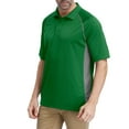 thumbnail image 2 of Men's Short Sleeve Moisture Wicking Performance Tennis Golf Polo Shirt, Side Blocked, Green 4XL, 2 of 6