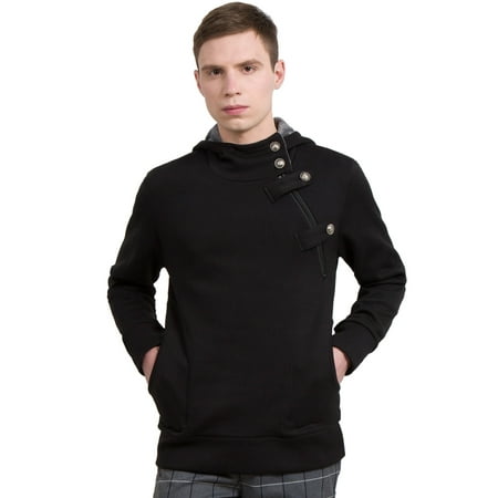 Men's Long Sleeves Stand Collar Slim Fit Hooded