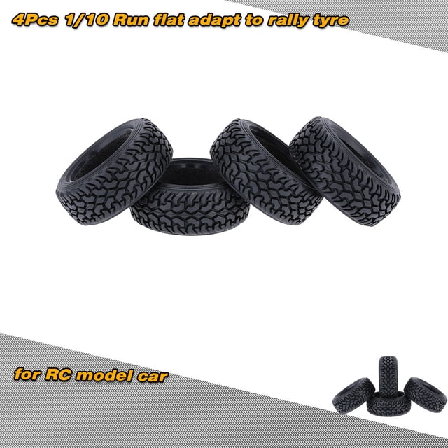 4Pcs/Set 1/10 Grain Run Flat Rally Car Tyre for Traxxas HSP Tamiya HPI Kyosho RC Rally Model Car
