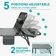 thumbnail image 2 of Slsy Portable Folding Camping Cot Bed with 2 Sided Mattress & Pillow, Adjustable 5-Position Folding Lounge Chair, Folding Cot Bed, 2 of 11