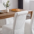 thumbnail image 4 of Dayalane Slipcovered Parsons Dining Chairs Set of 6, Modern Farmhouse High Back Linen Upholstered Chair with Removable Skirted, Classic Wooden Side Kitchen Chairs for Dining Living Room, Beige, 4 of 10