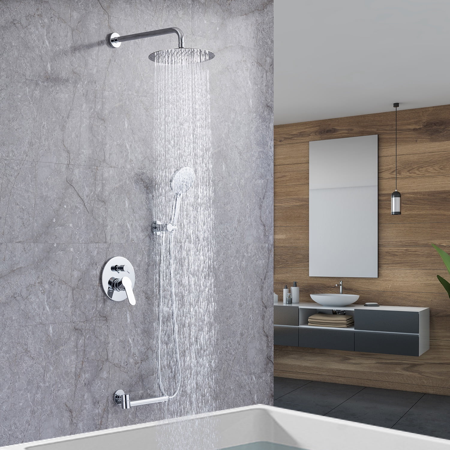 Rainlex One-Handle 1-Spray Polished Chrome Bathtub Shower Faucet