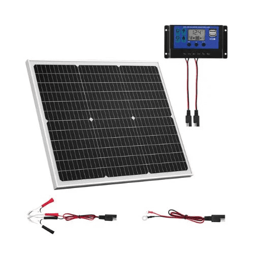 50W 12V Solar Battery Charger Maintainer, Mono Solar Panel Trickle Battery Charger with Upgraded MPPT Controller