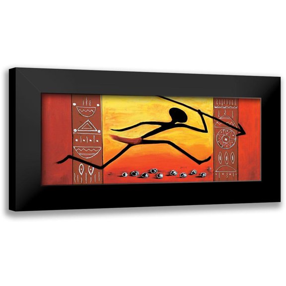 Dahlke, Izabella 14x8 Black Modern Framed Museum Art Print Titled - Running Huntsman