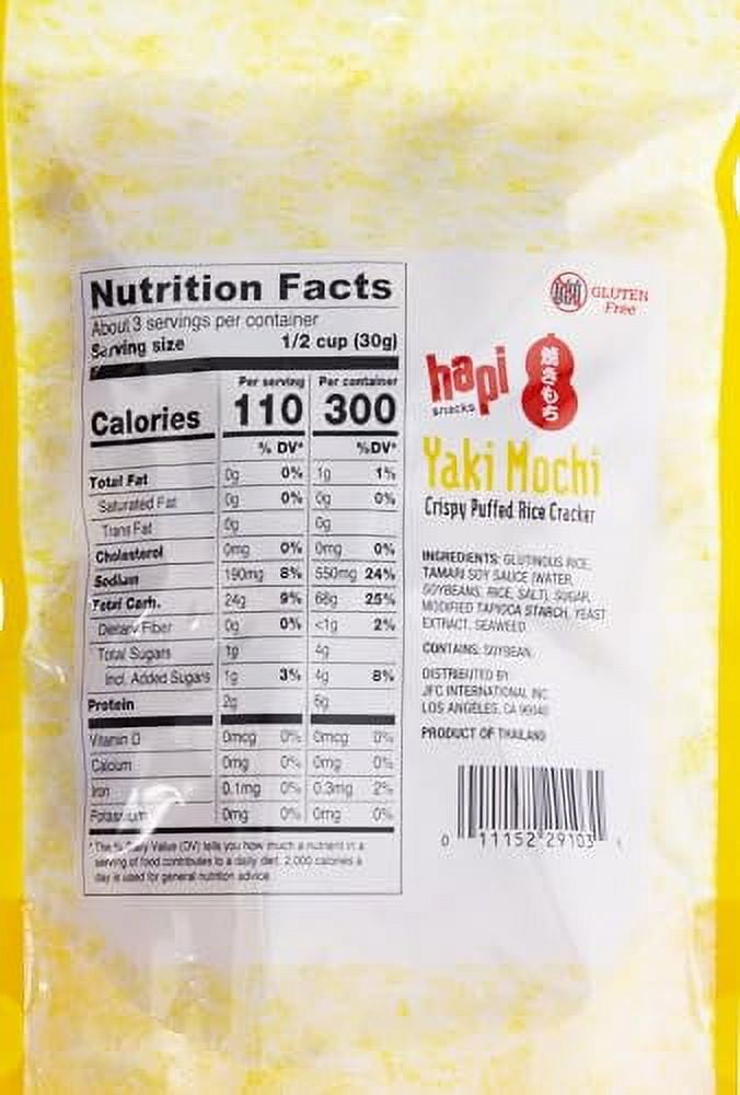 Hapi Yaki Mochi Crispy Puffed Rice Crackers 3 oz (Pack of 12) NG01