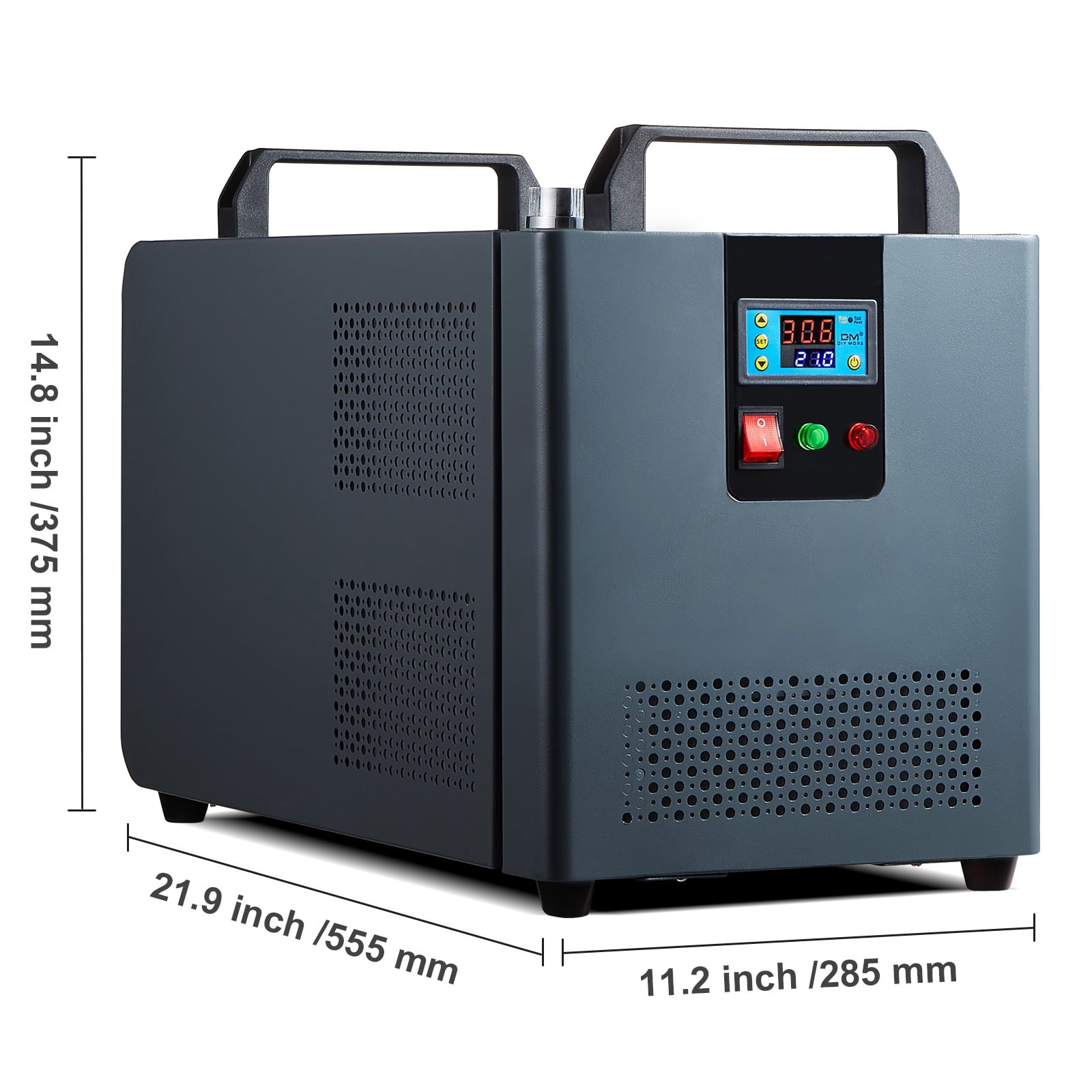 KFFKFF Industrial Water Chiller, KH-6000, 200W Cooling System with Compressor, 12L Tank Capacity, 7.8 L/min Max Flow Rate, Suitable for CO2 Laser Engraving Machine