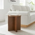 thumbnail image 2 of Coffee Sofa Side Table, Walnut, Wood, Round, Living Kitchen Cafe Bistro Hospitality Restaurant, Modern Contemporary HB36261, 2 of 8