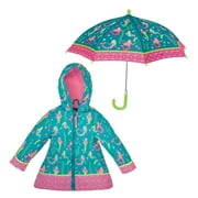 Stephen Joseph Girls 4-8 Rain Coat & Umbrella Set