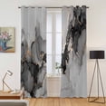 thumbnail image 2 of Kitchen Curtains 84 Inch Length 2 Panels, Black Gold Marble Grommets Window Treatment Curtain, Vintage Abstract Geometric Gradient Thermal Curtains Drapes for Living Room/Bathroom, 2 of 9