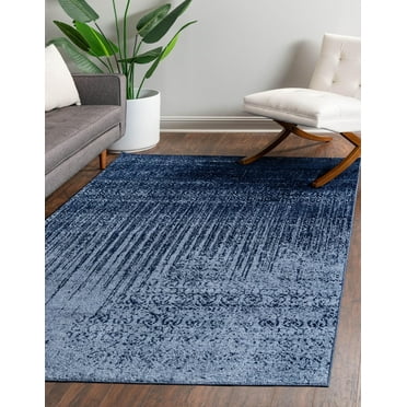 Rugs.com Angelica Collection Rug – 5' x 8' Blue Medium Rug Perfect For Bedrooms, Dining Rooms, Living Rooms