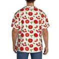 thumbnail image 5 of Lafuoo Fresh Red Tomato Pattern Men's Cuban Collar Short Sleeve Shirt, Button-Down Resort Beach Pocket Shirt-3X-Large, 5 of 7