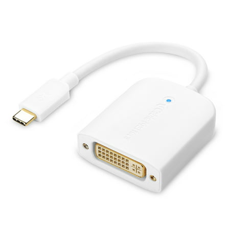 Cable Matters USB-C to DVI Adapter in White (Thunderbolt 3 Port Compatible) for 2016/2017 Macbook Pro, Dell XPS 13/15, Lenovo Yoga 910, HP Spectre x360, Microsoft Surface Book 2 and