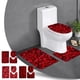 thumbnail image 1 of Set de alfombrillas de baño rojas para San Valentín - Alfombra antideslizante de 3 piezas, poliéster suave absorbente de agua, lavable a máquina, 45x75cm & 45x38cm & 35x45cm, 1 of 8