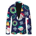 thumbnail image 3 of Men's Suits New Christmas Snowflake Santa Print Pocket Lapel Button Suit Jacket Suit Style Two Elegant Soft Tops, 3 of 3