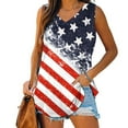 thumbnail image 2 of JGTDBPO Independence Day T-Shirt For Women Plus Size Summer Tank Tops In Red White And Blue Stylish Top Women Short Sleeveless V-Neck Independence Day Loose T-Shirt Blouse Tops Vest, 2 of 5
