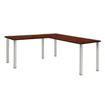 Regency Kee 72" L-Desk with 42" Return, Cherry/Chrome