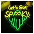 thumbnail image 1 of Letrero De Neón "Let's Get Spooky" Para Dormitorio, Sala Estar, Club, Bar, Fiesta, Decoración Pared, 45.5x38.5cm, 1 of 6