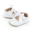 thumbnail image 5 of Xfvqtps Baby Girls Walking Shoes Lace Bowknot Princess Non Slip Comfortable Soft Sole PU Infant Prewalker Summer New Baby Everything Casual Breathable Cute Rubber Toddler Shoes White, 5 of 8