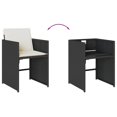 thumbnail image 5 of vidaXL 9 Piece Garden Dining Set with Cushions Black Poly Rattan, 5 of 5
