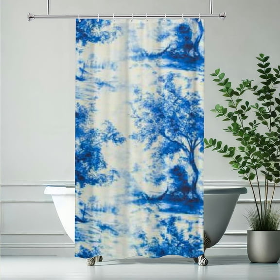 RKSupls Christmas Shower Curtain, Vigorous forest Shower Curtain with Hooks for Christmas Home Bathroom Decor Washable Curtains, 36x72 in