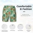 thumbnail image 5 of Sigee Christmas Donuts Print Mens Swim Trunks with Compression Liner Quick Dry Swim Stretch Beach Shorts with Pockets,S-3XL, 5 of 7