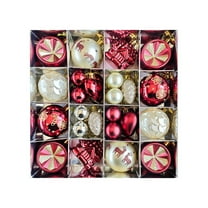 CuiLiyq Christmas Ornaments Set, 40 PCS Red Green White Shatterproof Christmas Tree Decorations Ball Ornaments Bulk, Hanging Ornaments for Xmas Trees Holiday Party Decor