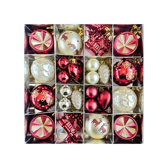 CuiLiyq Christmas Ornaments Set, 40 PCS Red Green White Shatterproof Christmas Tree Decorations Ball Ornaments Bulk, Hanging Ornaments for Xmas Trees Holiday Party Decor
